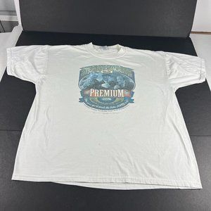 Y2K Three Stooges Smooth Beer Funny Shirt Extra Large White Faded Stained Tee